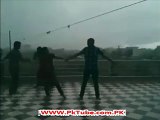 Beautiful Girl Fall While Dancing in Rain