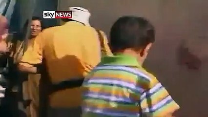 5 year old boy begging Israeli soldiers for mercy.