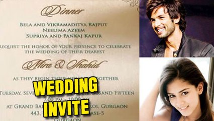 Leaked! Shahid-Mira's Wedding Dinner Invitation - Check Out!