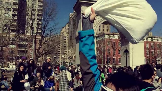Pillow fight in slow motion is beautifully epic