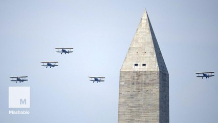 Vintage WWII-era planes fly over D.C. in restricted airspace