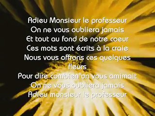 Adieu Monsieur Le Professeur Lyrics