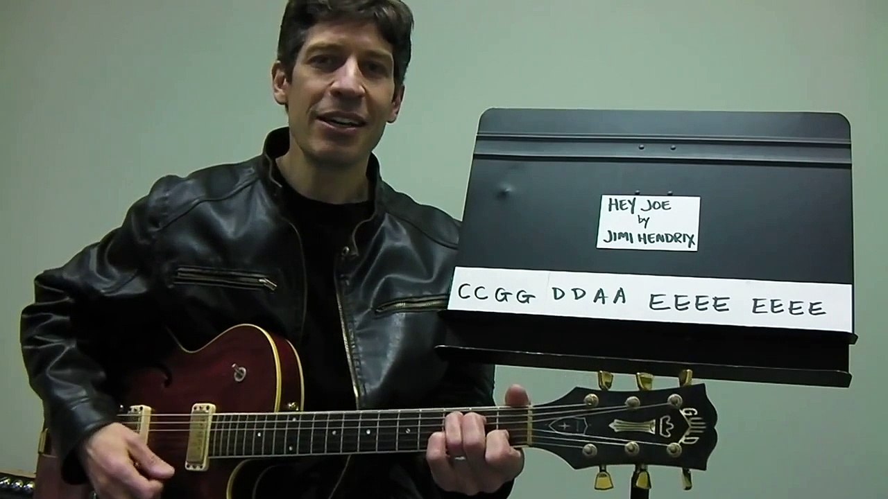 Easy Guitar PLAY-ALONG Lesson : "Hey Joe" by Jimi Hendrix !