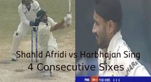 Shahid Afridi Long Sixes 24 Runs of 4 Balls to Harbhajan Singh [HD]