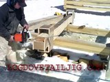 log dovetail jig cutting log cabin notches