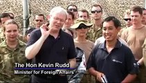 Foreign Minister Kevin Rudd visits the Australian Medical Task Force at Camp Cockatoo in Kot Addu