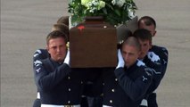 Tunisia attack: British coffin escorted off military plane