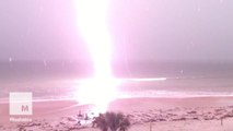 Lighting Strikes on a Beach in Slow Motion