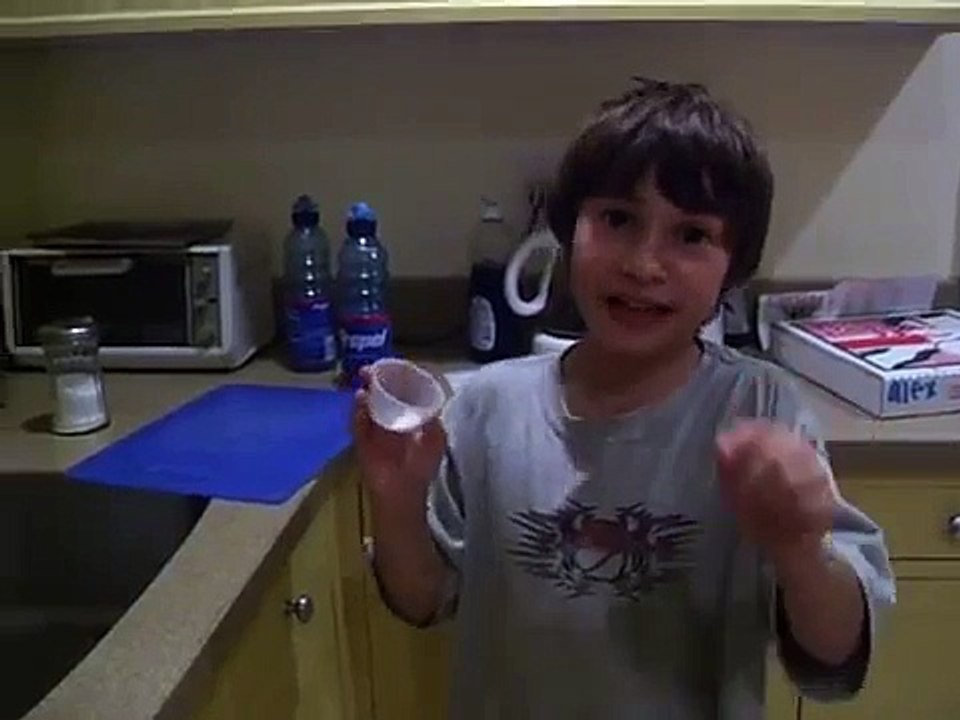 child makes fake snow