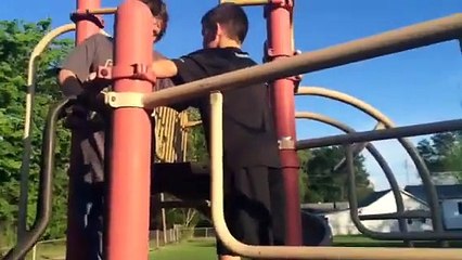 Little kid gets mad and fights