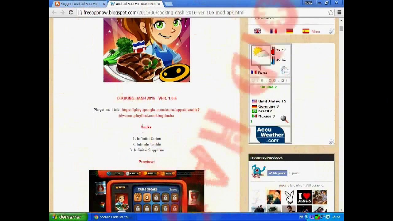 مهكرة COOKING DASH 2016 - VER. 1.0.6 android apk لعبة أندرويد