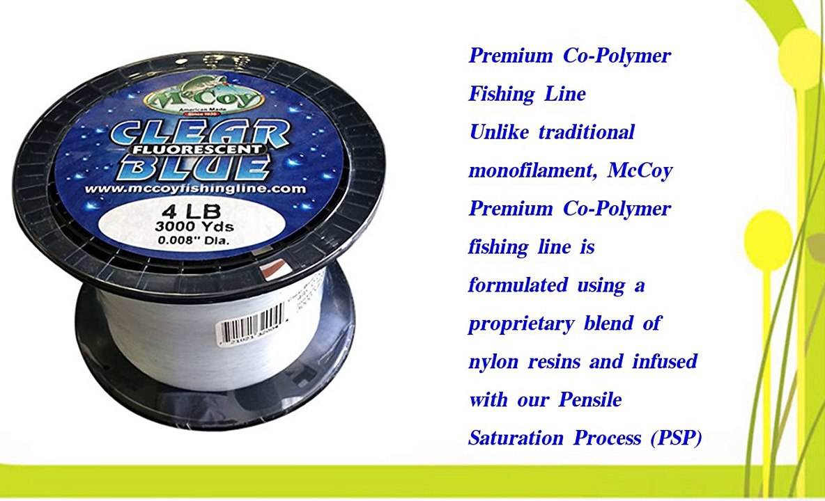 McCoy Fishing Line  Clear Blue Fluorescent  3000 Yard