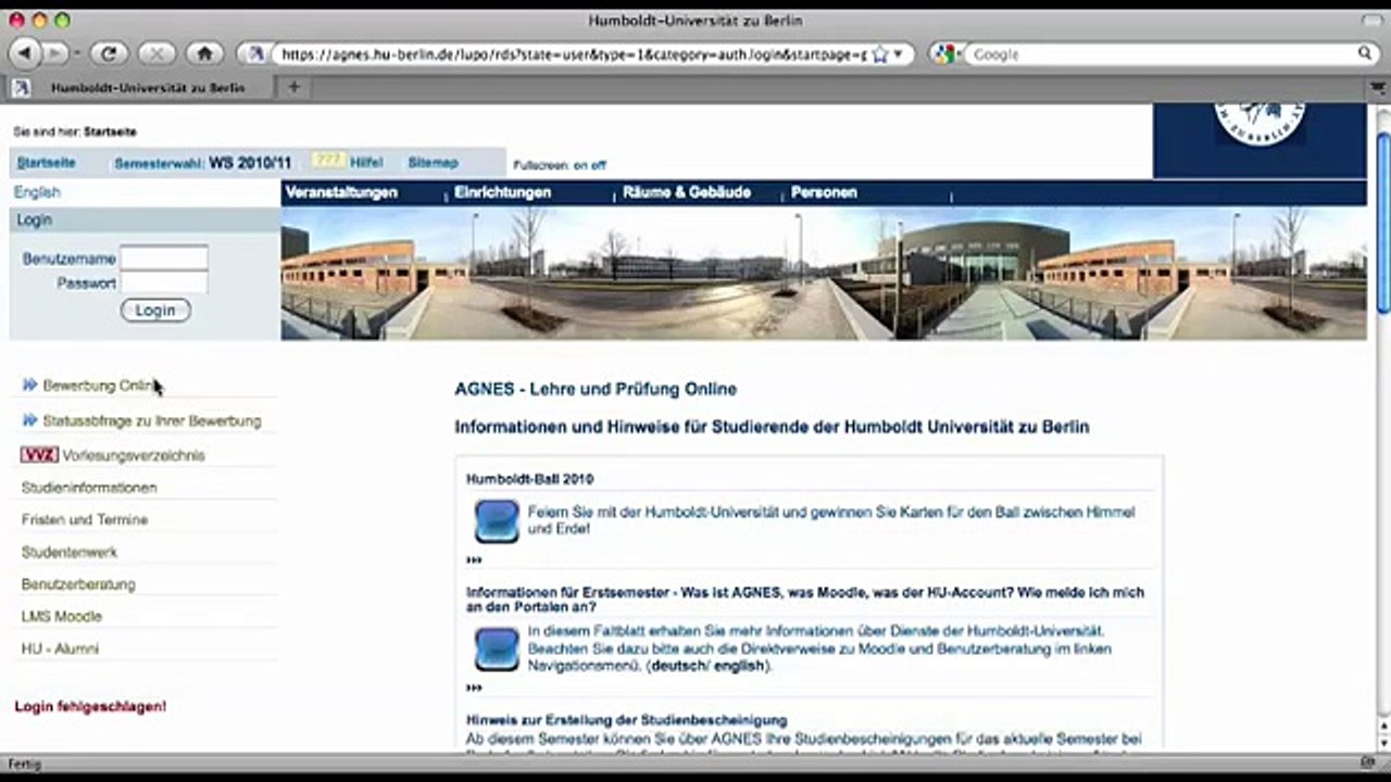 Login  y  contraseña en AGNES Portal