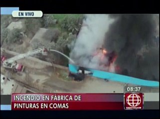 El impresionante incendio en Comas visto desde un drone [VIDEO]