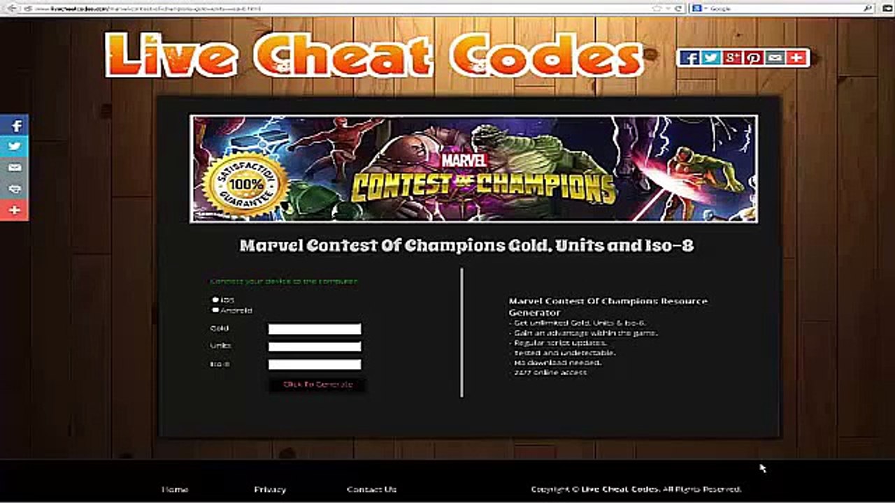Marvel Contest of Champions Hack iOS, Android