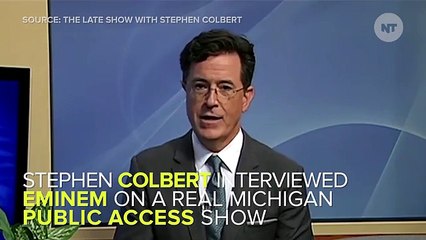 Stephen Colbert Interviews Eminem At A Real MI Public Access Show