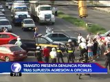 Tránsito denuncia supuestas agresiones a oficiales durante bloqueo  