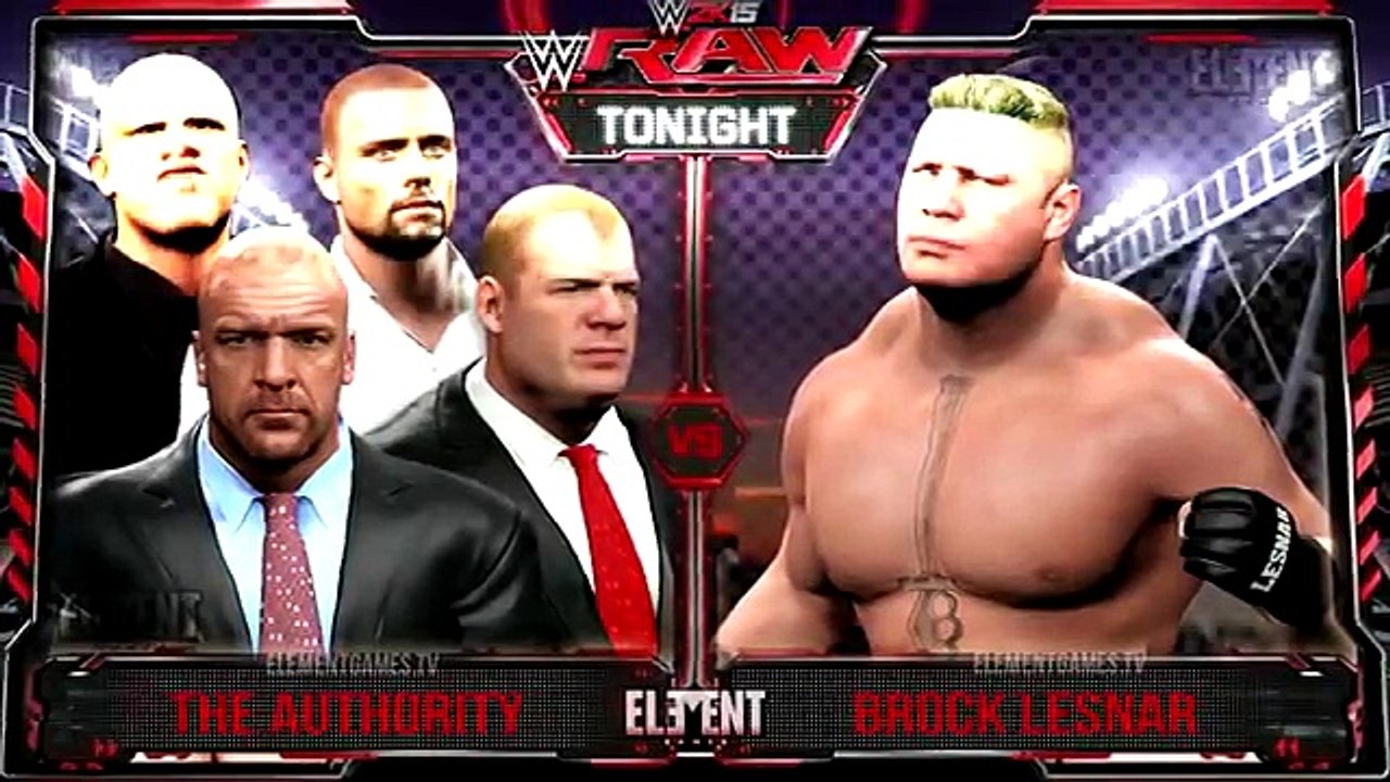 WWE RAW 2K15 - Brock Lesnar vs The Authority - 4 vs 1