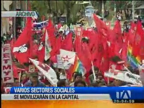 Sectores sociales se movilizarán en la Capital
