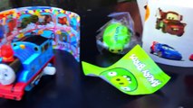 Disney Cars Micro Drifters Play Doh Surprise Egg Race Surprise Toys Angry Birds Thomas The