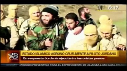 QUEMAN VIVO A PILOTO JORDANO Y JORDANIA AHORCA A 2 DEL ISIS