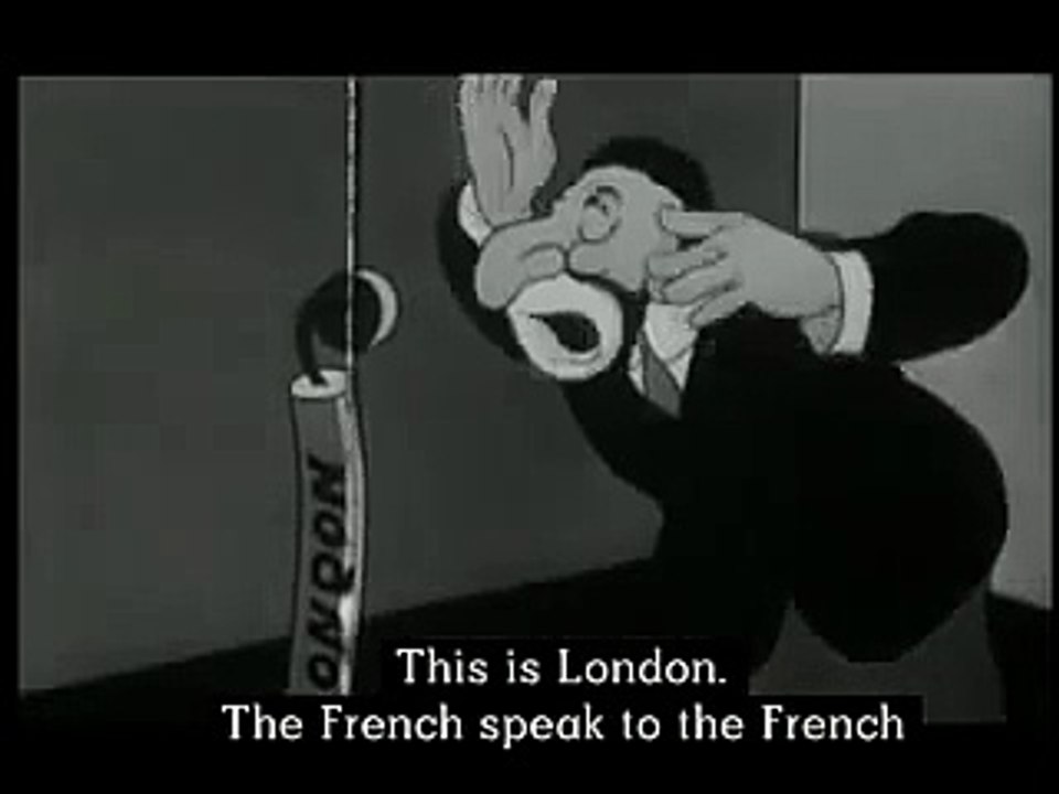 Hilarious Vichy Propaganda: Mickey bombing France.