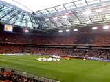 National anthems of Holland and England in football match