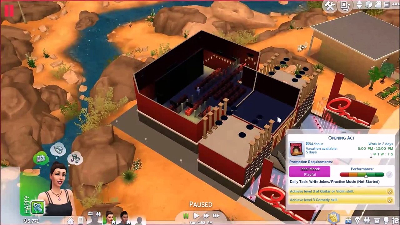 Let's Play: The Sims 4: Ariana Grande-(Part 19)-Cinema and Live Music