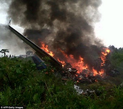 Omg.... Indonesian Military Plane Crashes in City