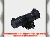 TopOutdoor Tactical 3X-FTS Magnifier Scope Sight with Flip to Side Mount for 20mm Rail Airsoft