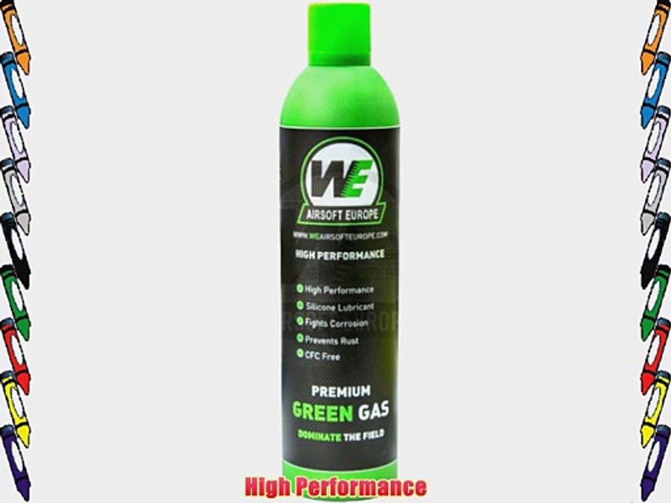 2x WE Green Gas Airsoft Gas 300g 1000ml High Performance BB Gas (Pack of 2)