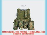 PHX Plate Carrier / Vest - FSBE Style - 4 pockets MOLLE / PALS compatible - digital woodland
