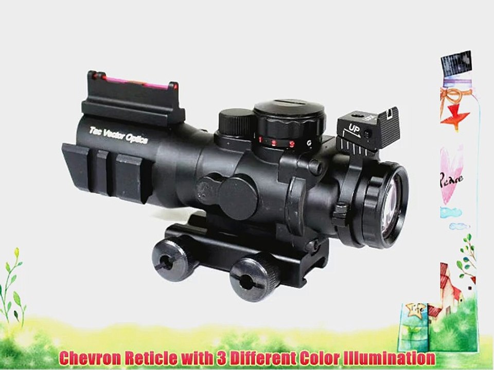 TAC Vector Optics Goliath 4x32 Tactical Riflescope Fiber Optics Sight with Tri- Illumination