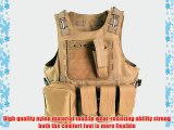TopOutdoor Army USMC Tactical Military Airsoft Paintball Combat Soft Molle Vest (Tan)