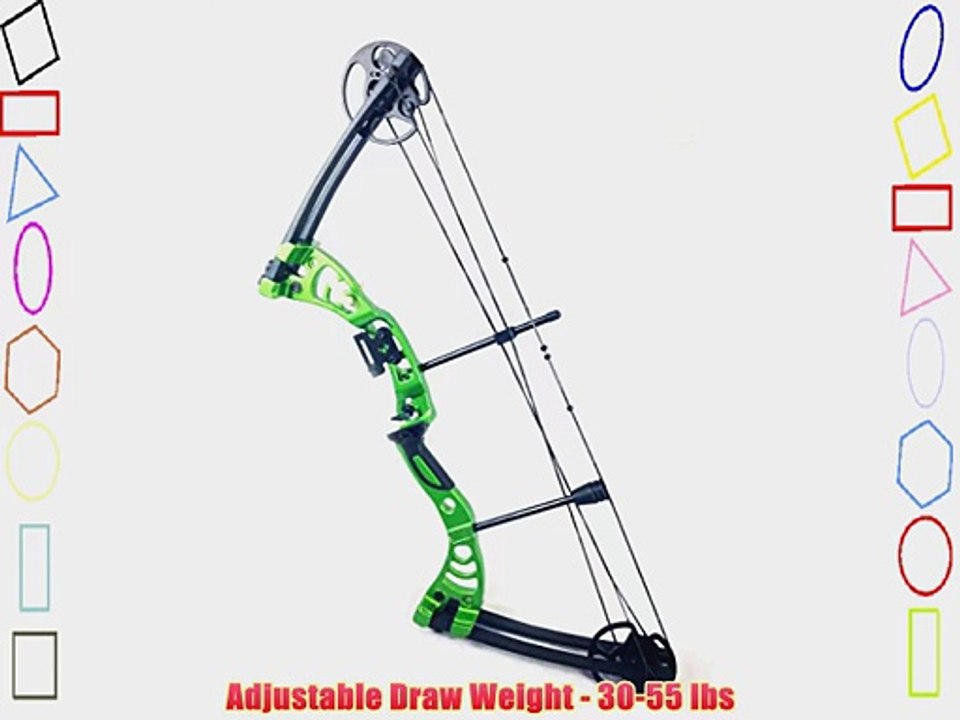 ASD Green Monster Compound Archery Bow Set 30-55Lbs 19-29 Adj Sight