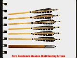 (Pack of 6) Pure Handmade Archery Wooden Arrow Pheasant Turkey Feather Fletching Practice Target