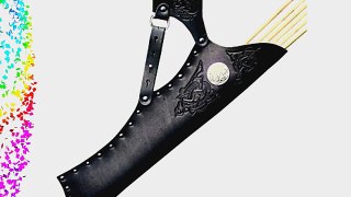 Celtic Hunting Quiver - Black Leather - Side Quiver For Belts
