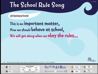 The School Rule Song - Words on Screen™ - School Songs