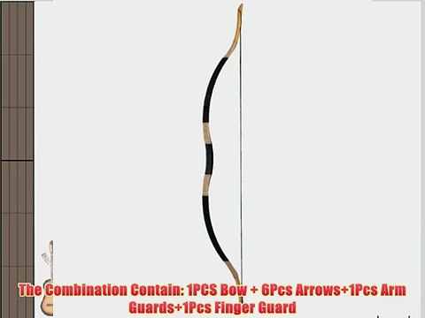 Longbowmaker Archery Combination Customize Printing Flower Longbow Recurve Bow 6 Bamboo Arrows