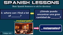 Spanish Lessons # 6 - 16 Basic Spanish Sentences to ask for directions