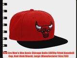 New Era Men's Nba Basic Chicago Bulls 59Fifty Fitted Baseball Cap Red (Red/Black) Large (Manufacturer