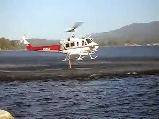UH-1 Fighting Butler fire in Big Bear Lake California. 9/15