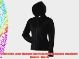Fruit of the Loom Womens lady fit zip through hooded sweatshirt Black S - Size 10