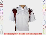 Men's Henselite Professional Polo Shirt White/Burgundy Size XXXL