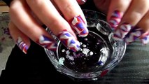 Pretty Flower / Swirl Red Purple White Water Marble Tutorial Technique! BEST HD Video Nail Art HowTo