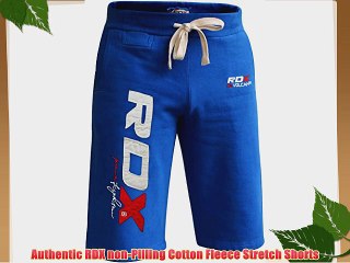 Authentic RDX Pro Fleece Shorts UFC MMA Gym Bottoms Mens Sports Gym Pants Boxing Running Blue