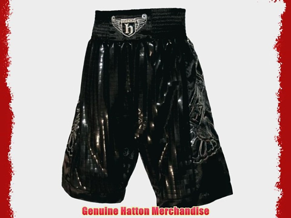 Hatton Boxing ~ Shiny Boxing Club Shorts ~ Black (Youth)