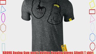 Kronk Men's Outline Hanging Gloves Slimfit T Shirt Charcoal Medium Boxing Gym Sports Fitness