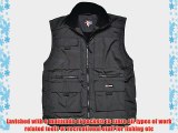 Mens Multi Pocketed Bodywarmer Waistcoat Fleece Lined For Warmth LINCOLN Vest Fortress Internal