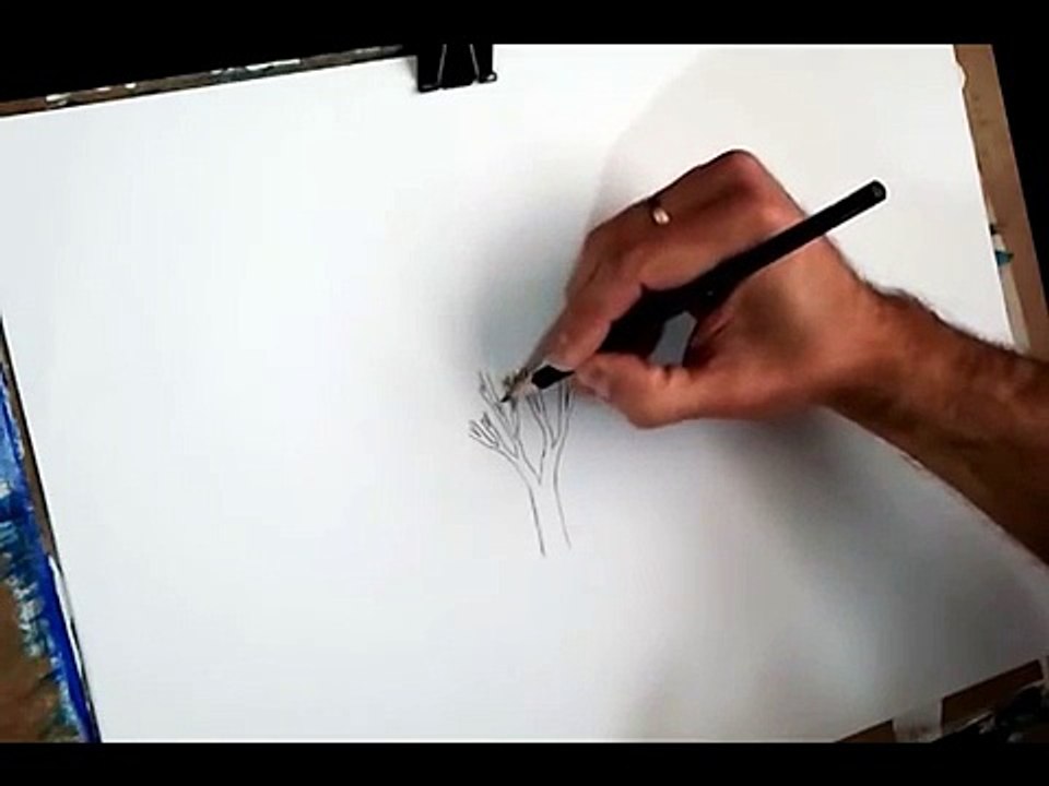 Teaching kids to draw a realistic tree step by step | how to draw a tree pencil technique
